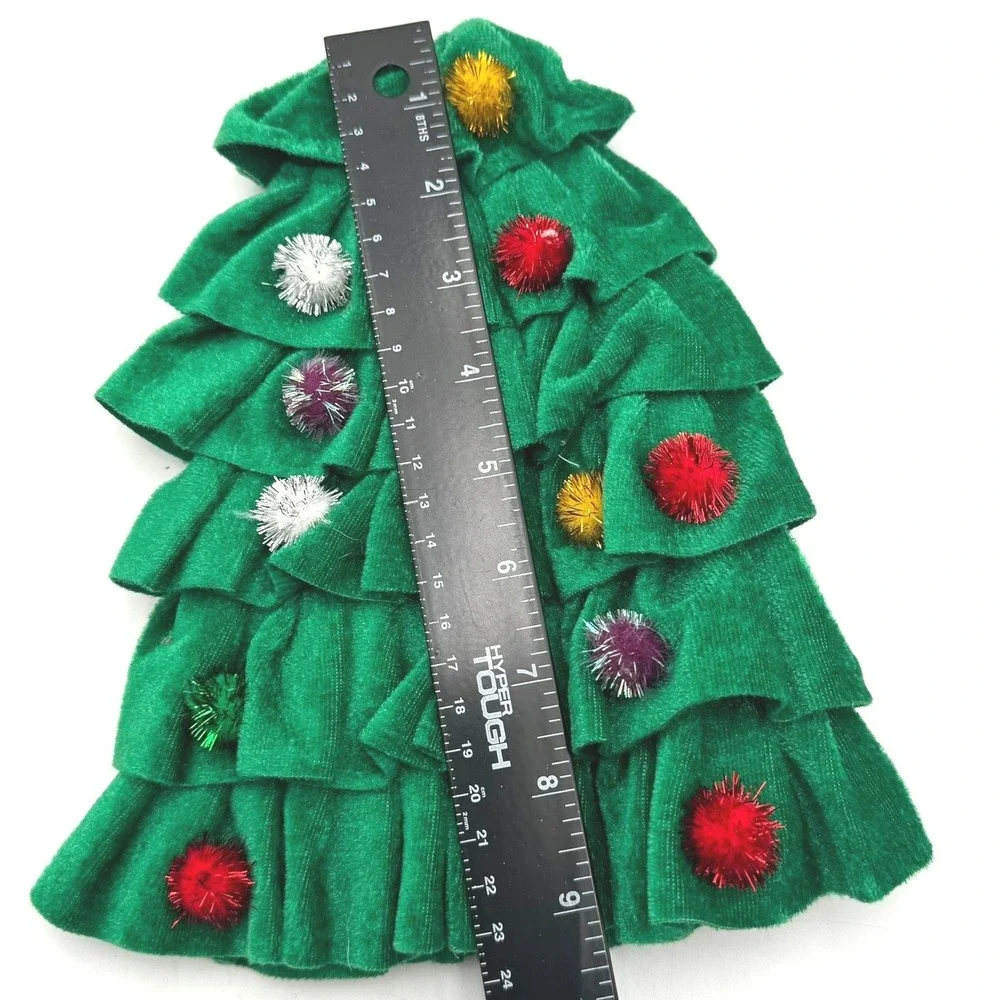 Wine Bottle Cover‎ Gift Wrap Christmas Tree Fabric Pom Poms Cute Present